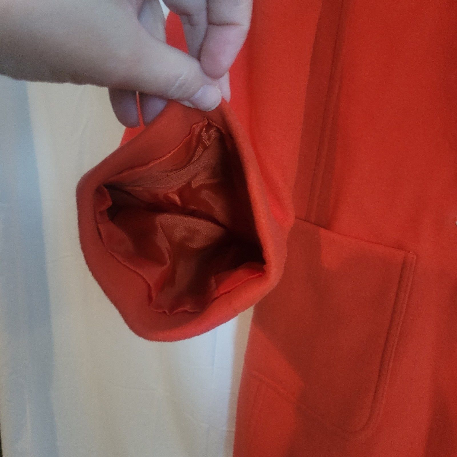 Moda International Wool Toggle Peacoat Women's Medium Orange Red Coat Y2k Nwot — image 8 of 8